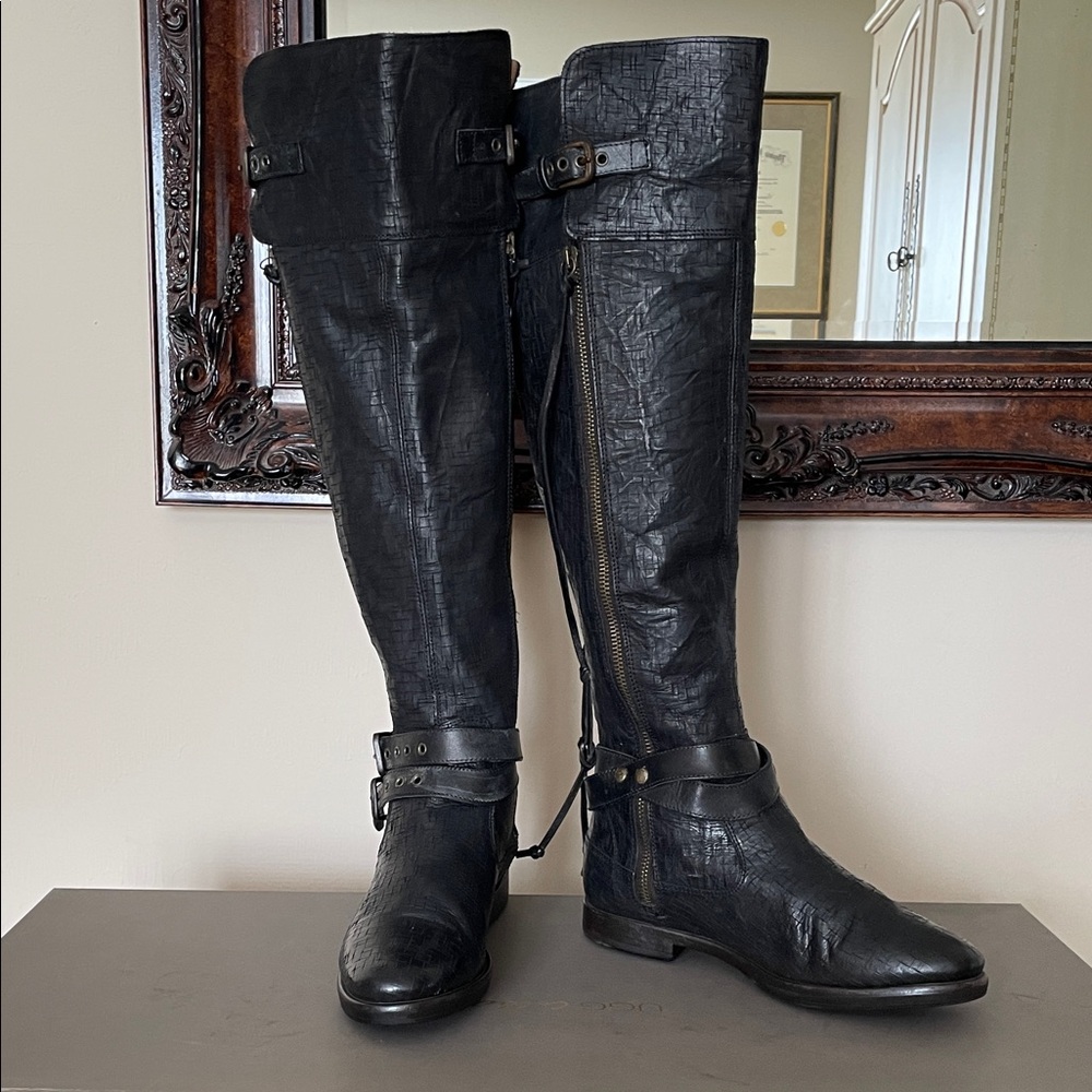 VINTAGE UGG Collection Tall NICOLETTA WEAVE leather over the knee boot 8 NIB